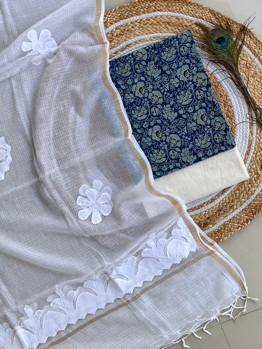 Hakoba kurti with Ajrakh print & natural dyed dupatta