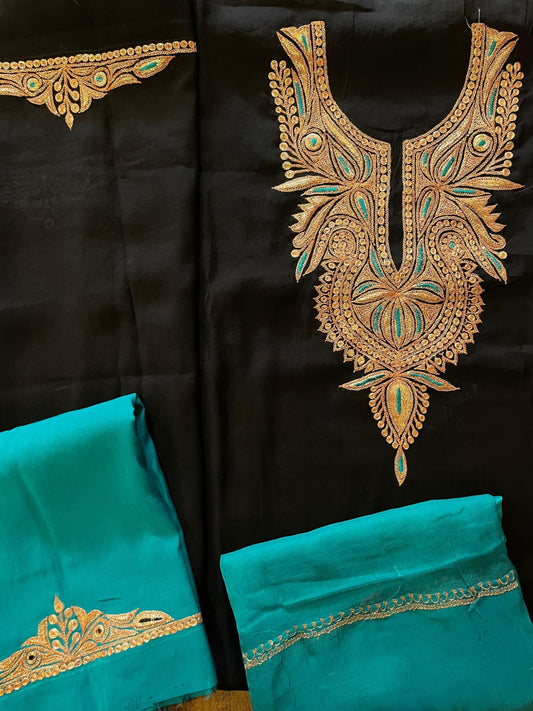 Roman silk suits with tilla work