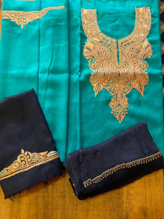 Roman silk suits with tilla work