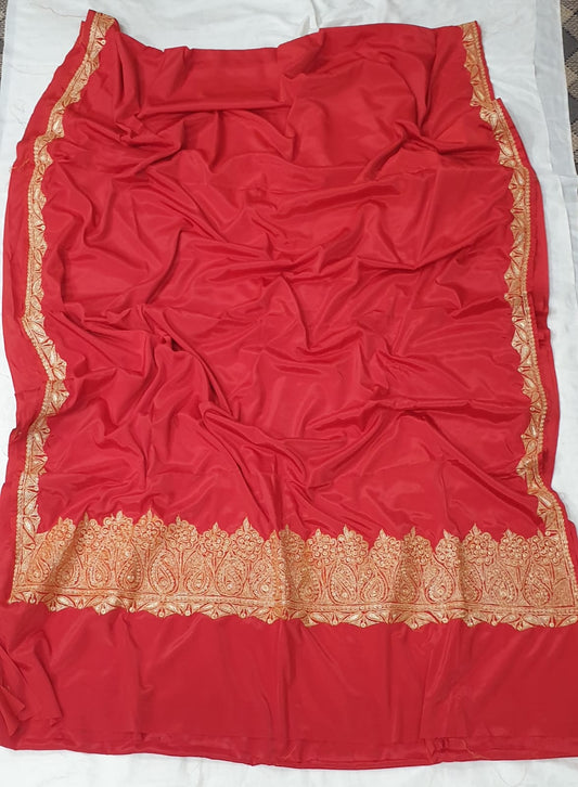 Crepe tilla work saree