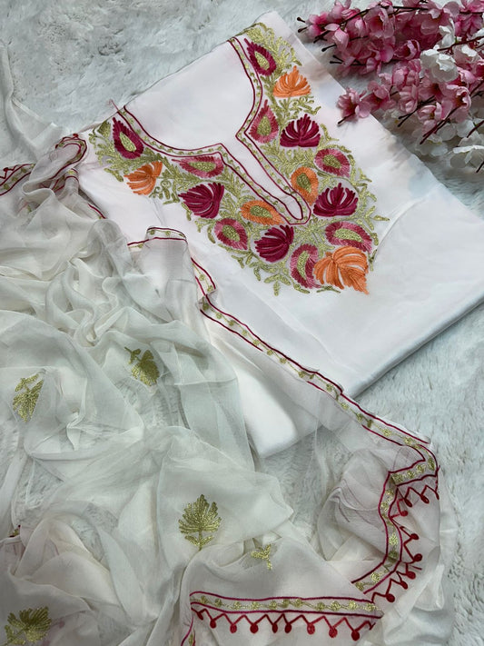 Silk ariwork and zari suits (unstitched)