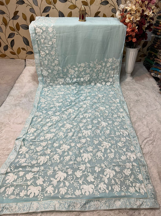 Georgette chinar sarees