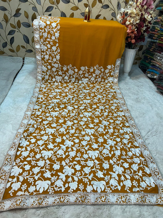 Georgette chinar sarees