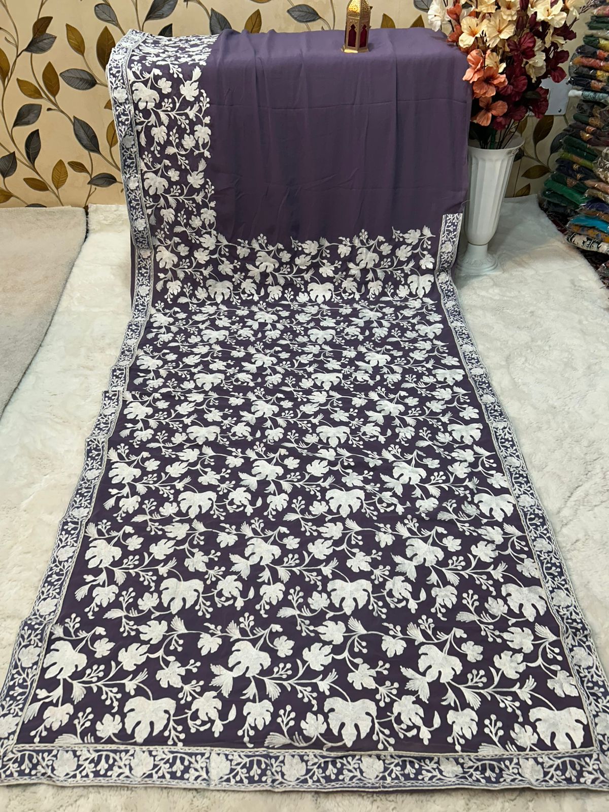 georgette chinar sarees