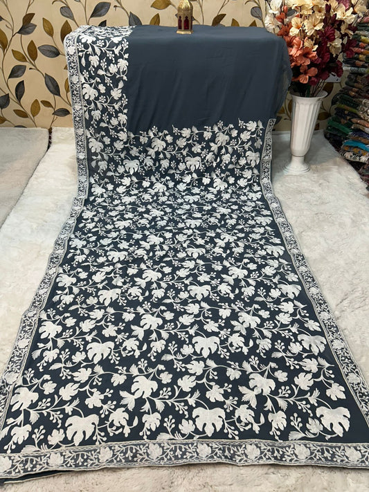 Georgette chinar sarees