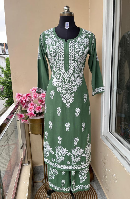 Chikankari kurti and plazo sets
