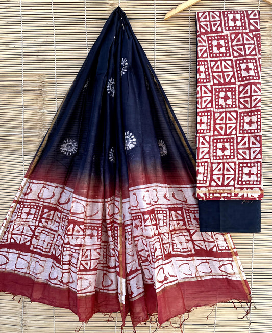 Chanderi Hand Block Print Suits (unstitched)