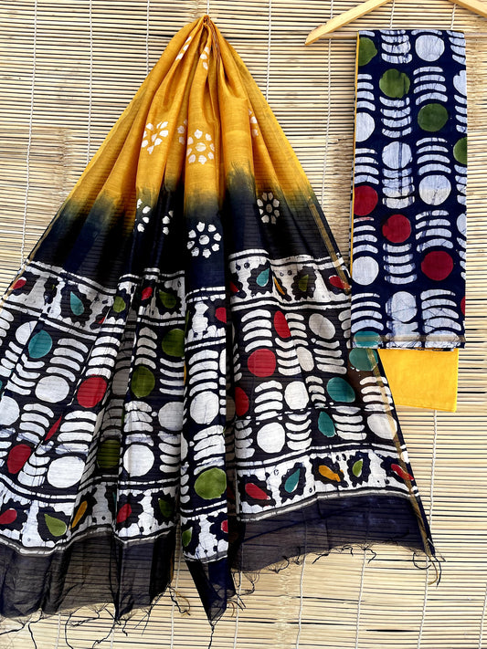 Chanderi Hand Block Print Suits (unstitched)