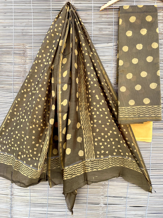 Chanderi Hand Block Print Suits (unstitched)