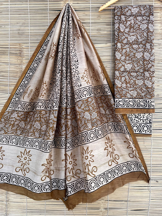Chanderi Hand Block Print Suits (unstitched)