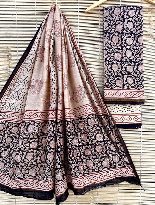 Chanderi Hand Block Print Suits (unstitched)
