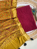 Cotton Hakoba top with Ajrakh print natural dyed dupatta (unstitched)