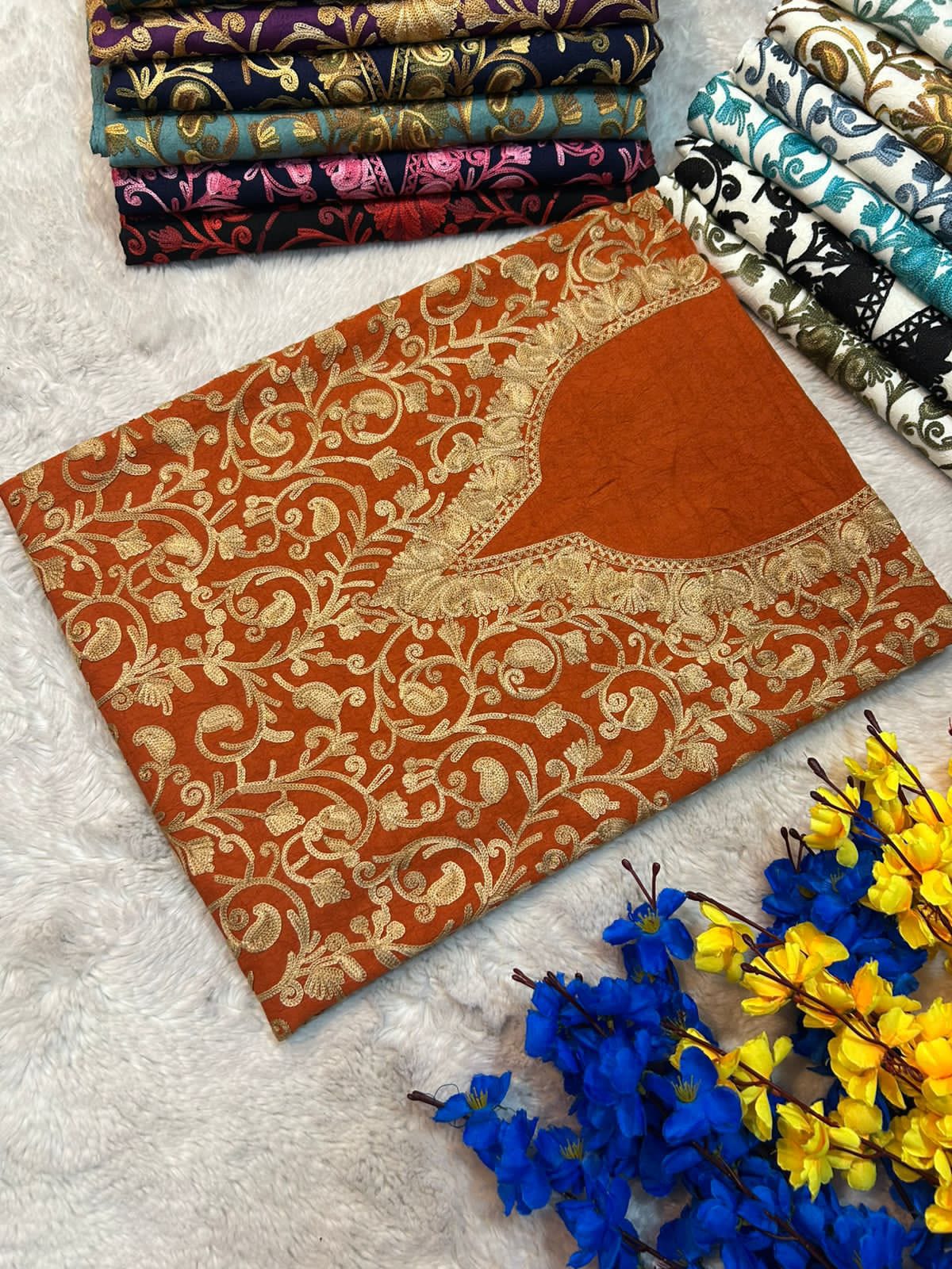 kashmiri ariwork suits (unstitched)