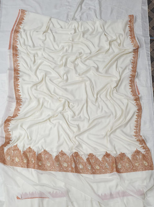 Crepe tilla work saree