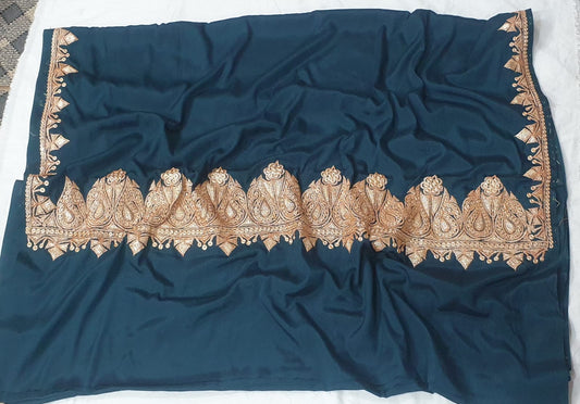 Crepe tilla work saree