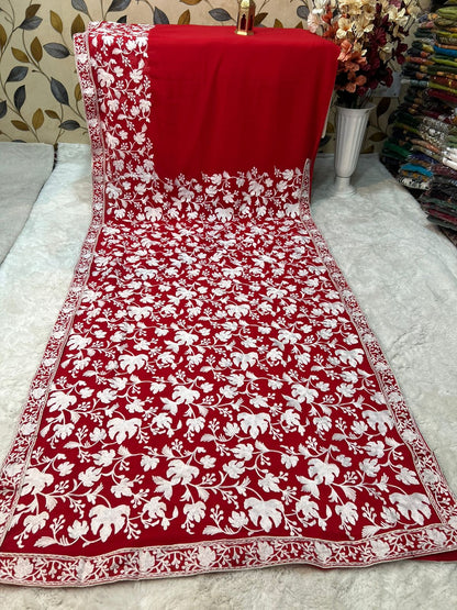 Georgette chinar sarees