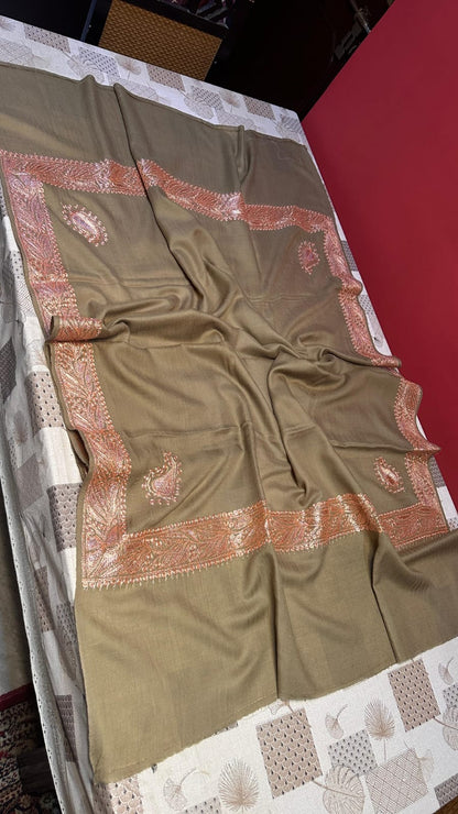 Semi-Pashmina tilla work shawls