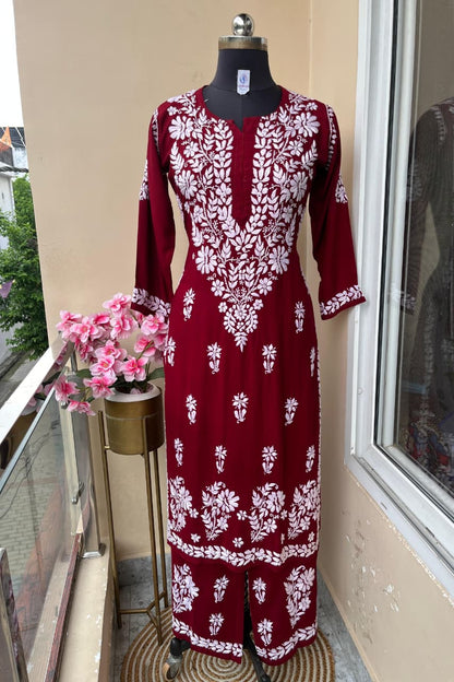 Chikankari kurti and plazo sets