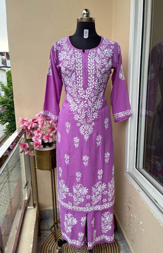 Chikankari kurti and plazo sets