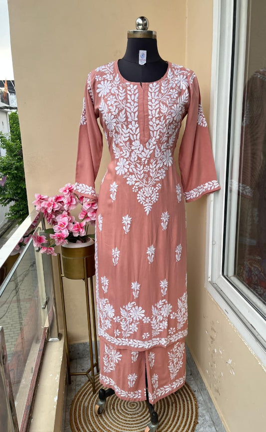 Chikankari kurti and plazo sets