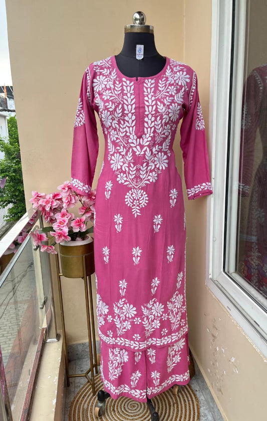 Chikankari kurti and plazo sets