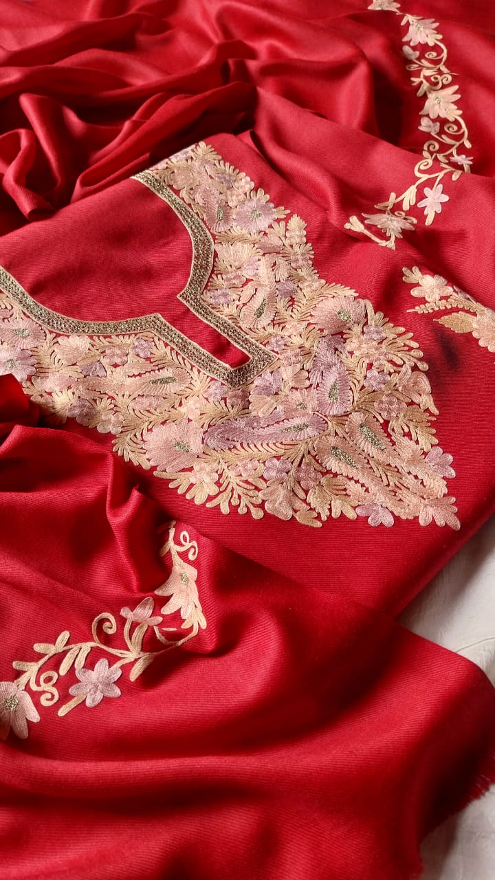 aari work winter suits(unstitched)