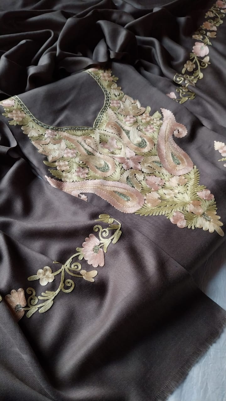 aari work winter suits(unstitched)