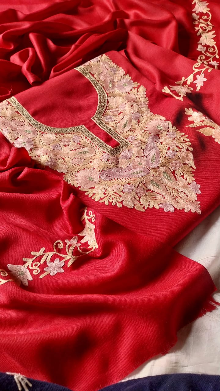 aari work winter suits(unstitched)