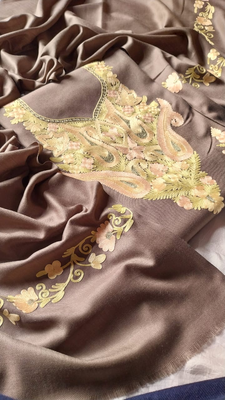 aari work winter suits(unstitched)