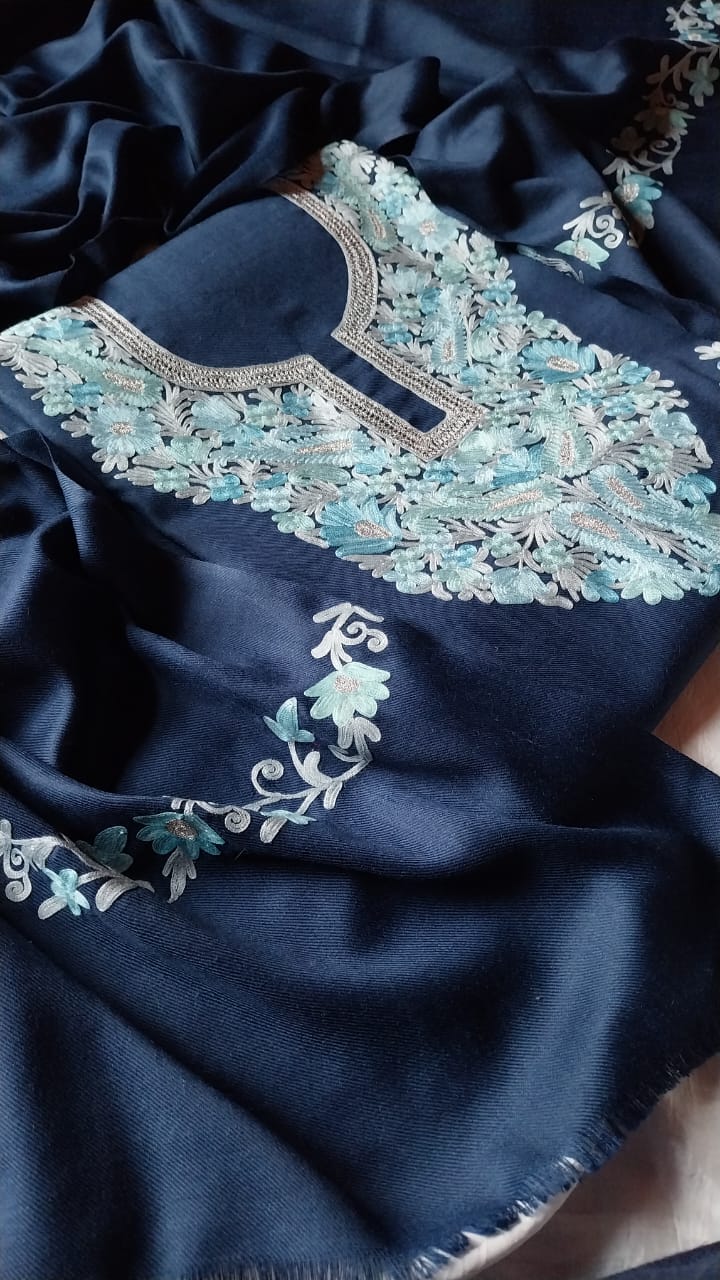 aari work winter suits(unstitched)