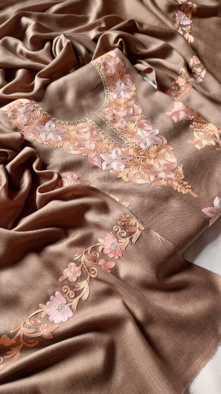 aari work winter suits(unstitched)