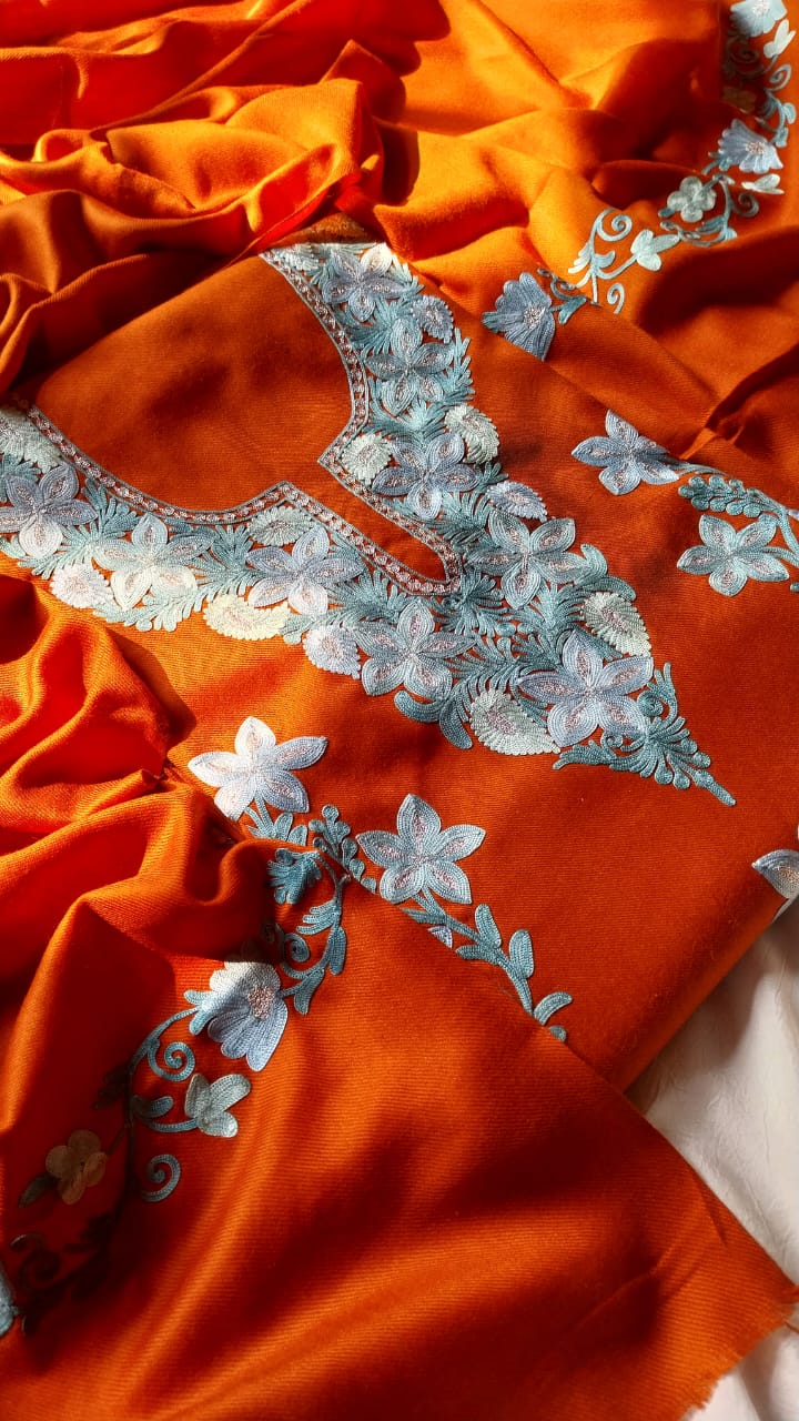 aari work winter suits(unstitched)