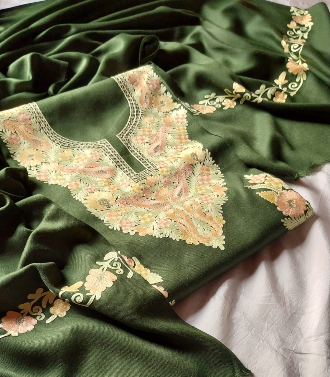 aari work winter suits(unstitched)