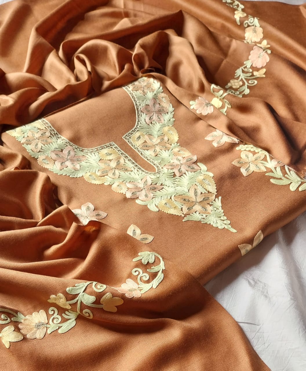 aari work winter suits(unstitched)