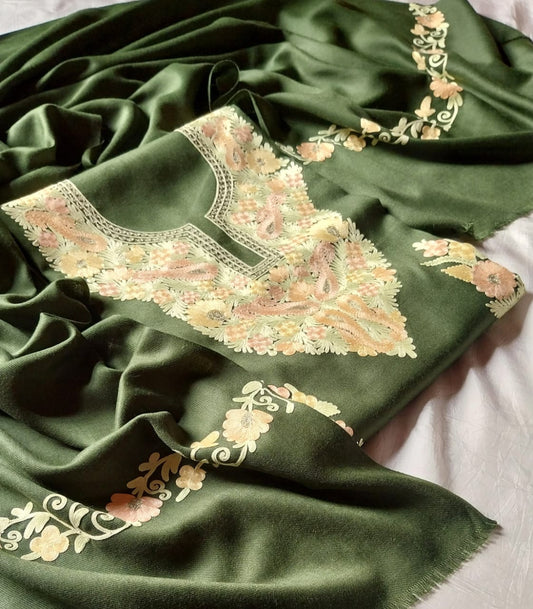 Aari work winter suits(unstitched)