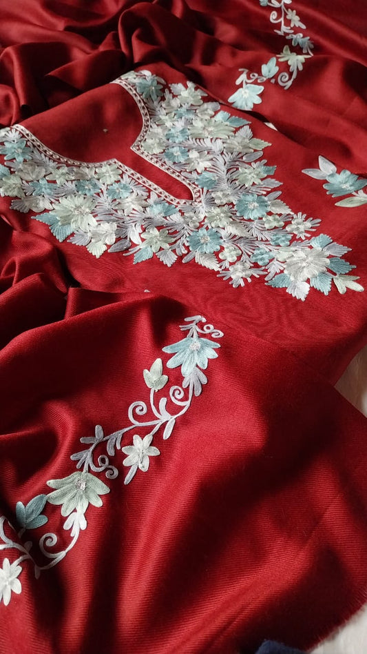 Aari work winter suits(unstitched)