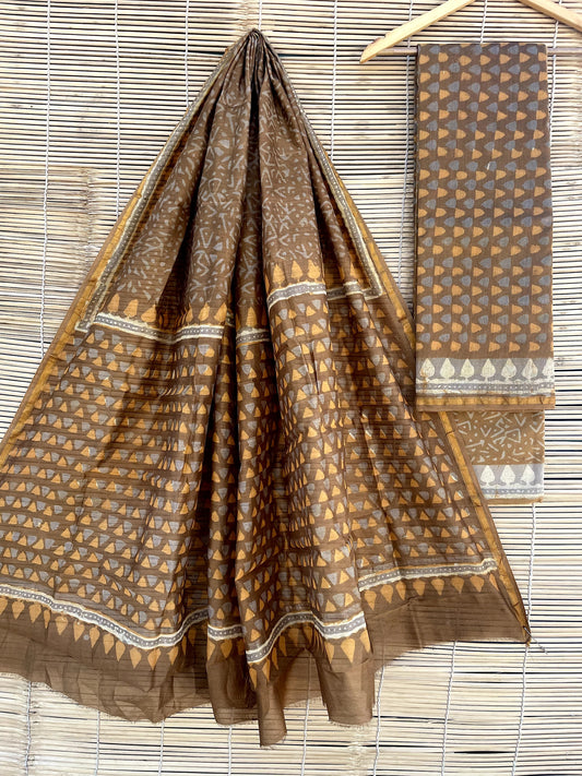 Chanderi Hand Block Print Suits (unstitched)