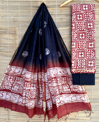 Chanderi Hand Block Print Suits (unstitched)