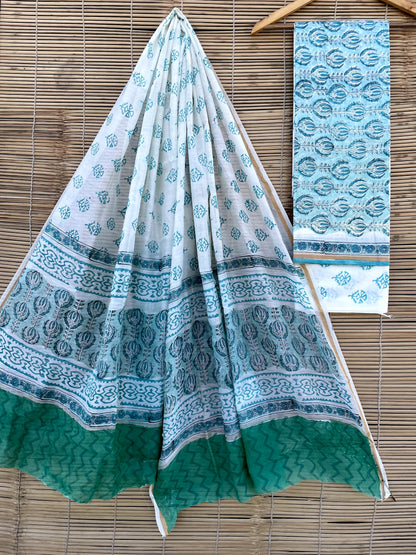 Chanderi Hand Block Print Suits (unstitched)