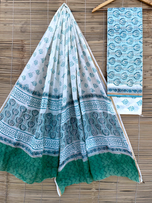 Chanderi Hand Block Print Suits (unstitched)
