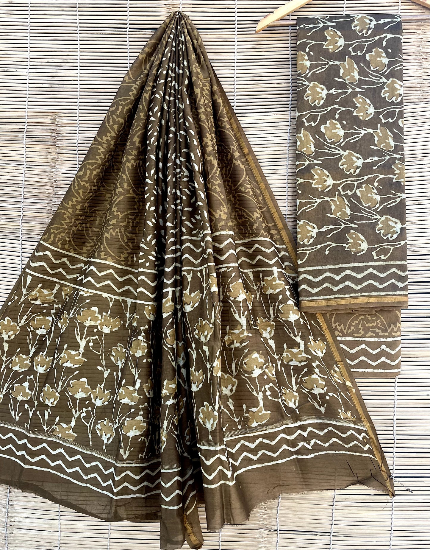 chanderi hand block print suits (unstitched)