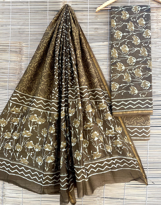 Chanderi Hand Block Print Suits (unstitched)