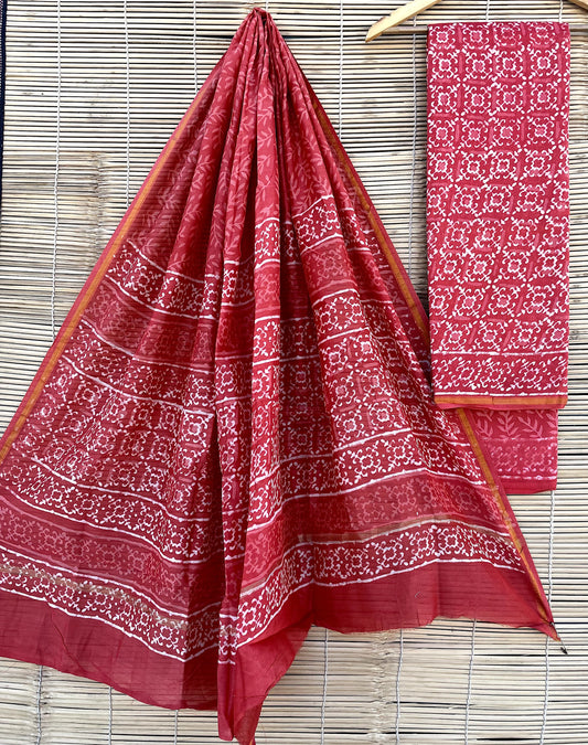 Chanderi Hand Block Print Suits (unstitched)