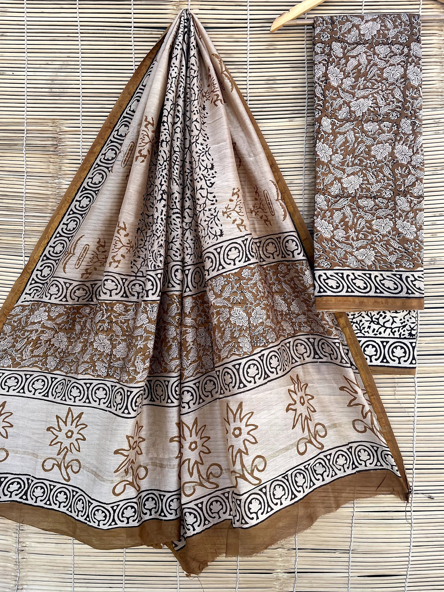 chanderi hand block print suits (unstitched)