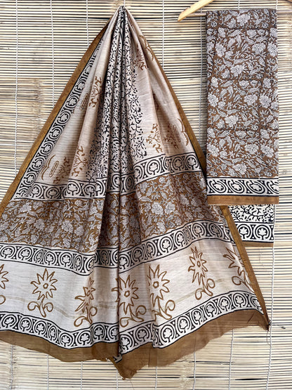 Chanderi Hand Block Print Suits (unstitched)