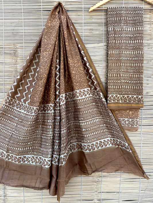 Chanderi Hand Block Print Suits (unstitched)