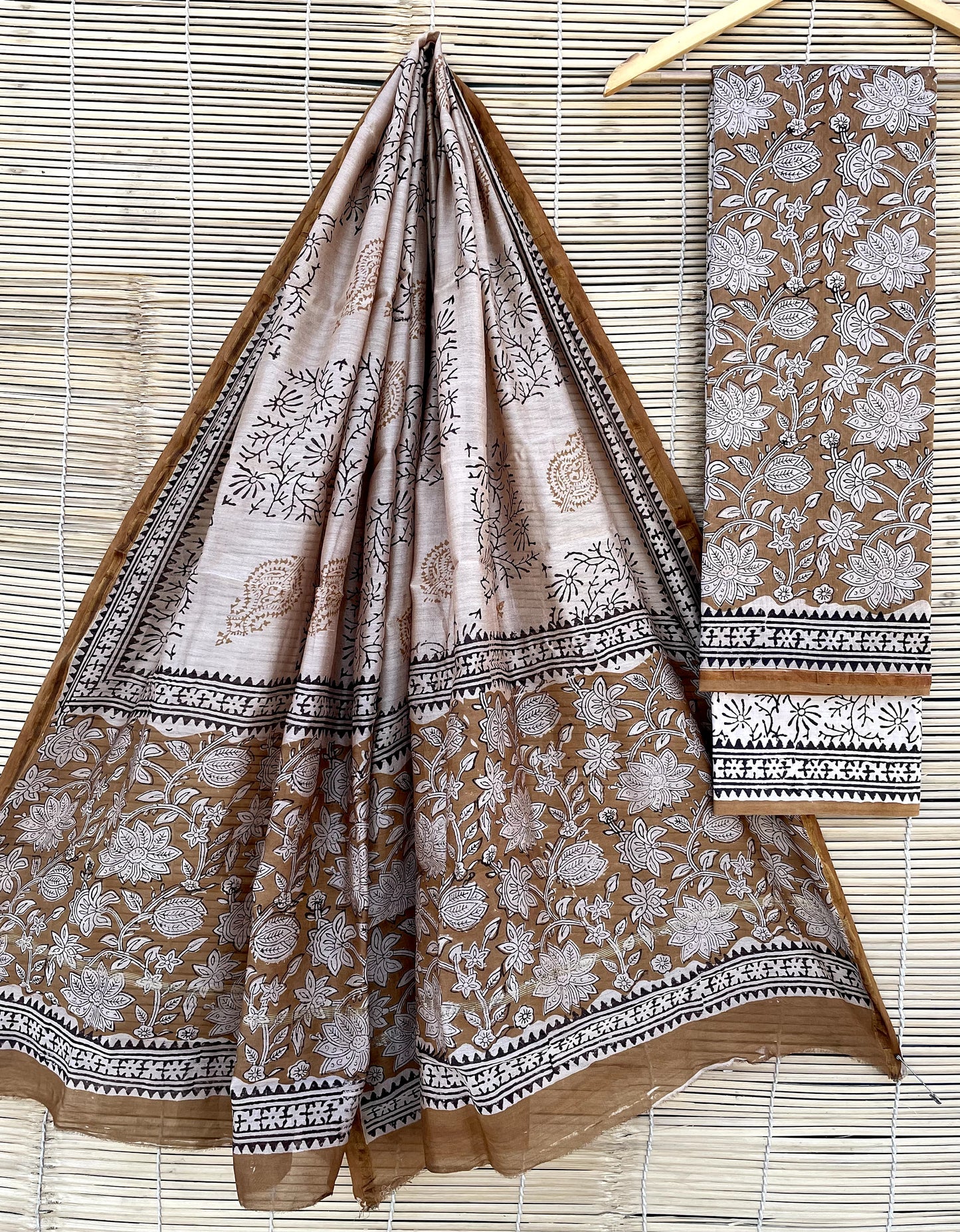 chanderi hand block print suits (unstitched)