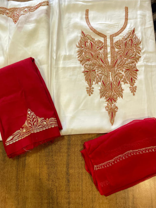 Roman silk suits with tilla work